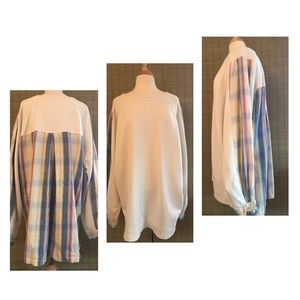 Free People Pieced in Plaid Pullover